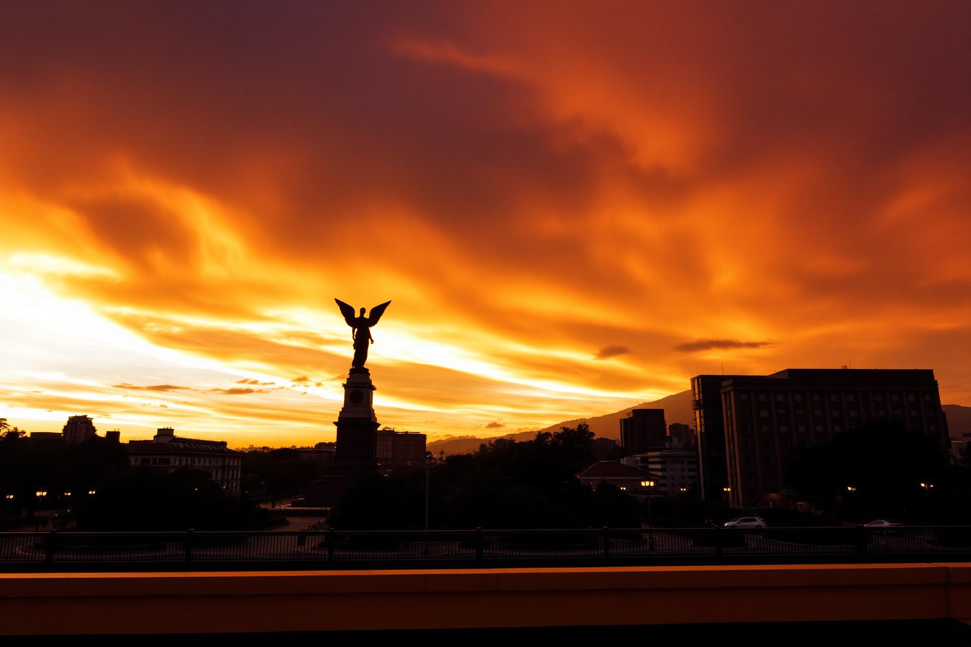 Mexico City skyline at sunset